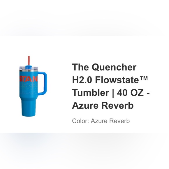 NIB Stanley Blue and Red Quencher h2.0 flow state Tumbler40 oz azure reverb - Picture 9 of 9